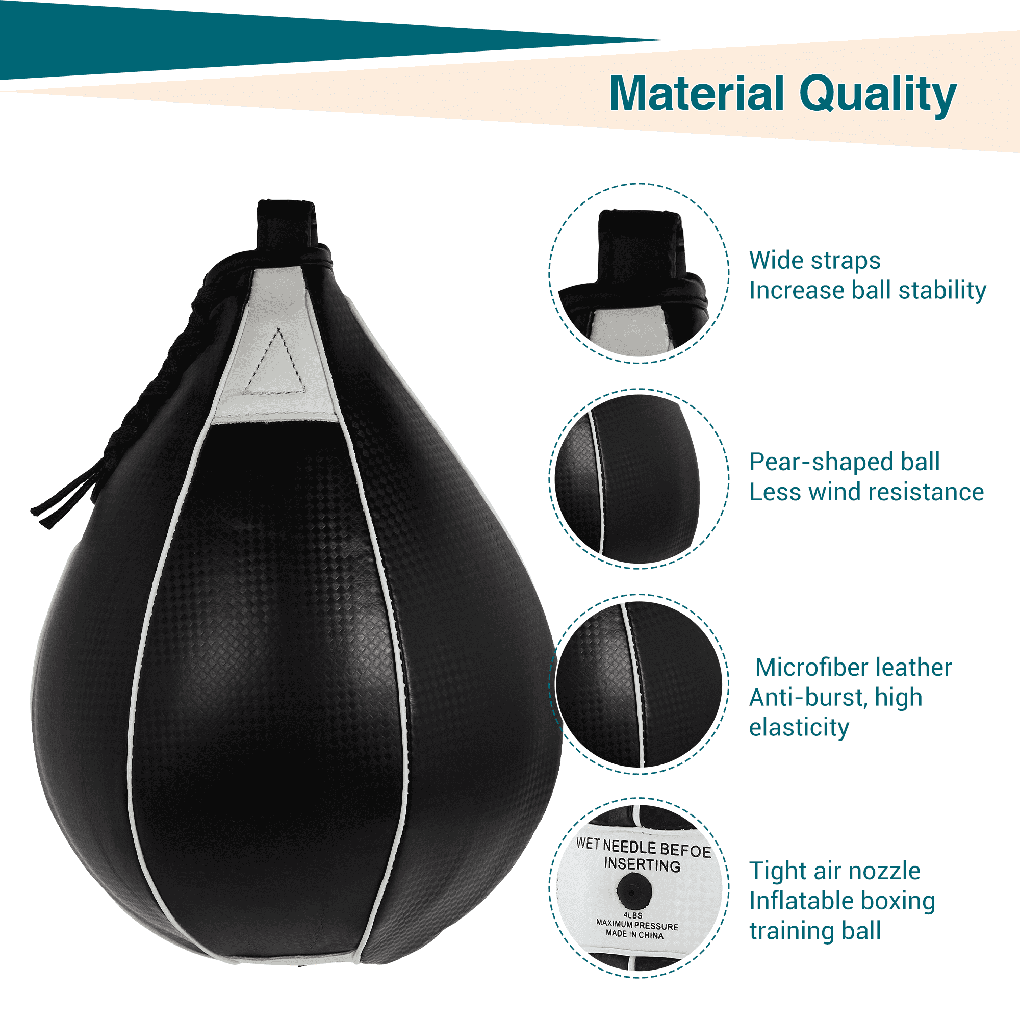 TEQIN Speed Bag Platform Kit, 24" Heavy Duty Wall Mount Boxing Training Equipment with Speed Punching Ball (10"x7") Adjustable Height Professional Fitness Ball Boxing Reaction Training Kit