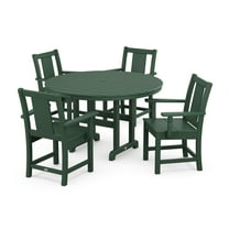 POLYWOOD® Prairie 5-Piece Round Farmhouse Dining Set in Green