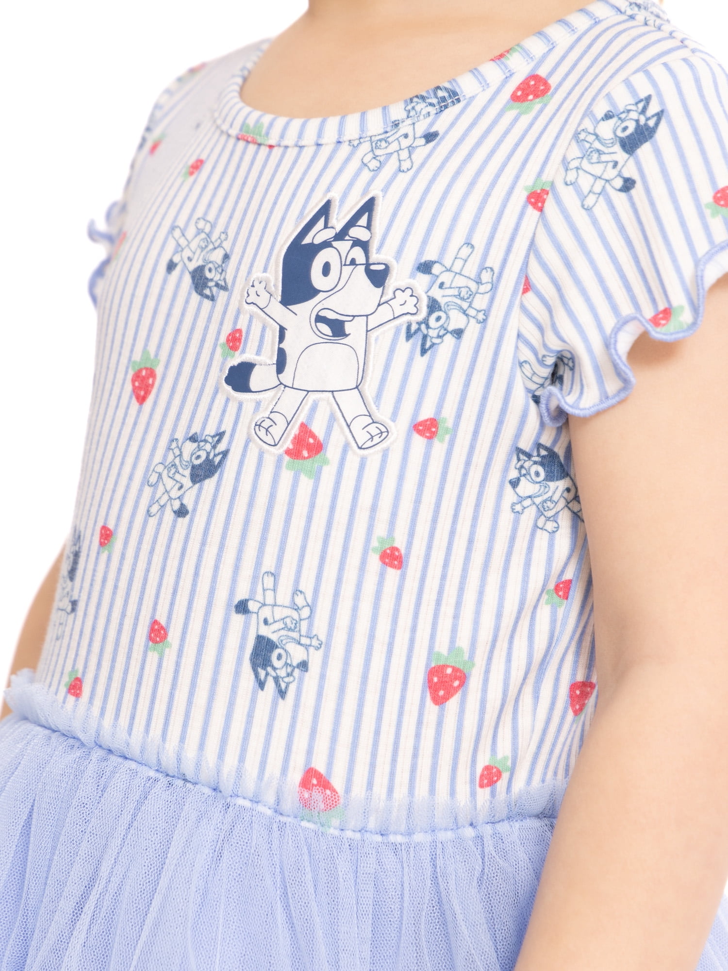 Bluey Toddler Girls Graphic Tutu Dress with Short Sleeves, Sizes 12M-5T