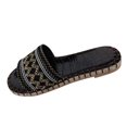 thumbnail image 2 of Zapatillas con punta abierta y plana para mujer, sandalias cómodas, informales, cómodas, para playa Wmkox8yii hj789, 2 of 9