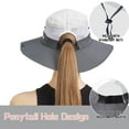 thumbnail image 2 of RoamRider Women's Sun Hat with Ponytail Hole, Foldable Wide Brim UV Protection Beach Hat, Cool Mesh Breathable Bucket Cap, Beige, 2 of 7