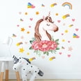 thumbnail image 1 of Adhesivos de pared de PVC con forma de unicornio arcoíris, 29 x 56 cm, 1 of 3
