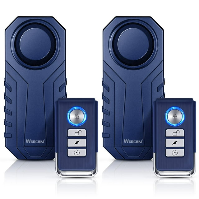 Control remoto inalámbrico Bike Alarm WSDCAM 113dB, paquete de 2 unidades, azul