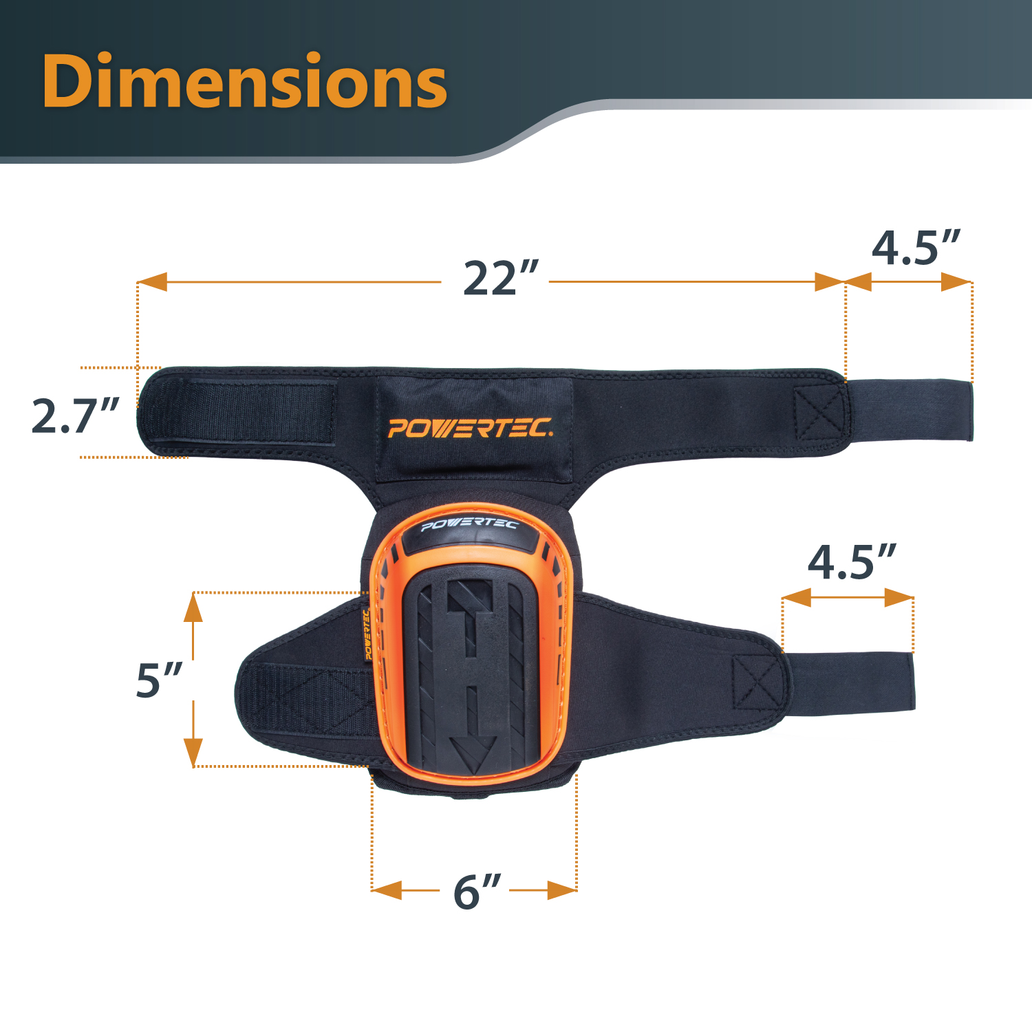 POWERTEC Safety Knee Pads for Men and Women Knee Support with Adjustable Thigh Straps Heavy Duty Shell Soft Foam and Extra Thick Gel Cushion for Work, Construction, Flooring, Roofing (71880)