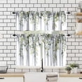thumbnail image 4 of Vintage Watercolor Floral Valance Leaf Curtains Spring Plants Kids Bedroom Decorate Blackout Window Treatment for Living Room Kitchen Cafe Home Decor Window Drapes 54x18 Inch + 27x24 Inch X 2, 4 of 5