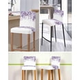 thumbnail image 5 of Purple Leaves Bar Stool Covers Set of 6, Summer Botanical Stretch Washable Bar Chair Covers with Backs, Removable Pub Counter Height Chair Cover for Kitchen Dining Room Cafe Watercolor Weeping, 5 of 7