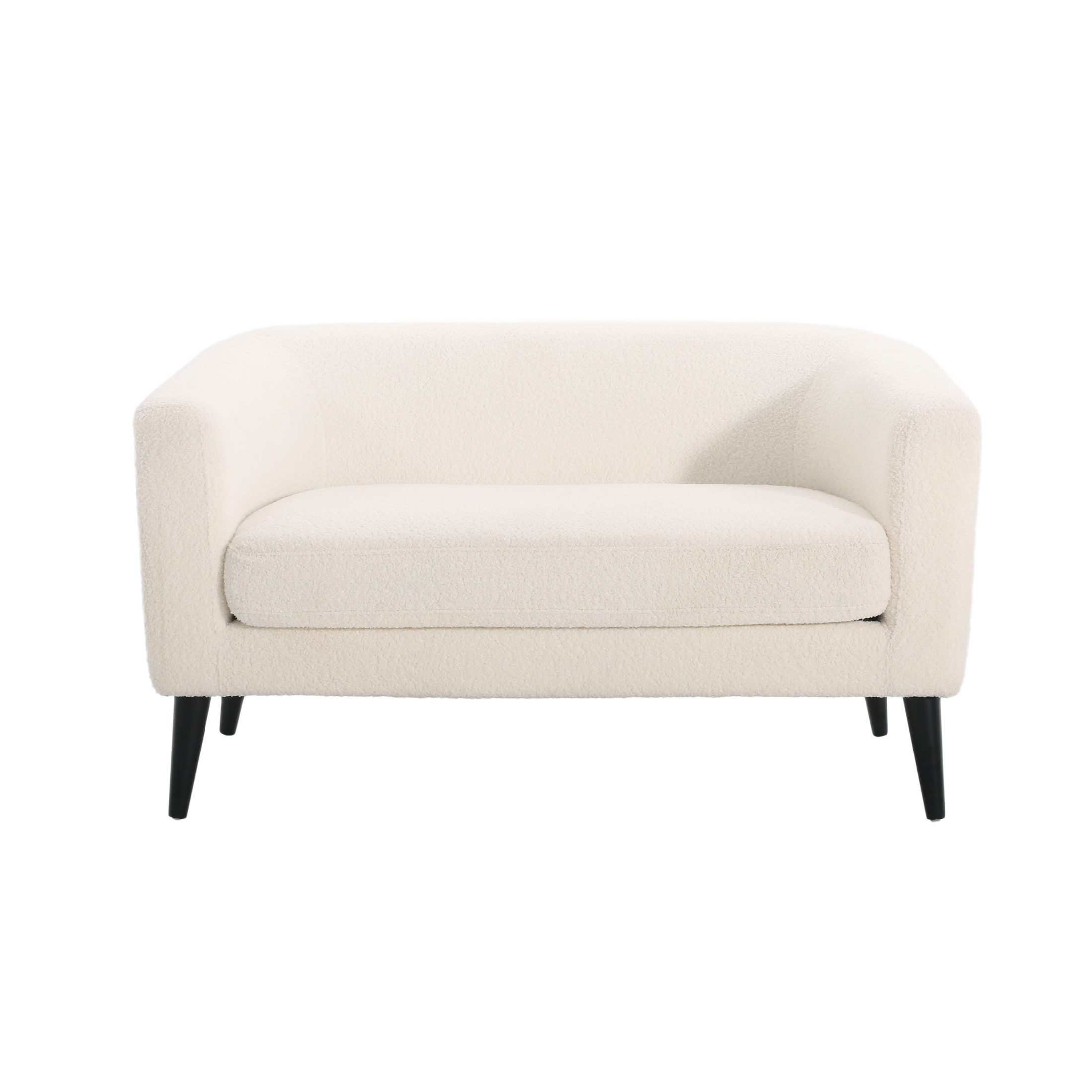 Noble House Modern Fabric Loveseat Indoor Seating  for Living Room,Bedroom,Apartment recommended, White
