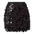 thumbnail image 6 of Womens Sequin Pencil Midi Skirt - Elastic High Waist Y2K Hip Wrap Mini Skirt for Party Clubwear, 6 of 7
