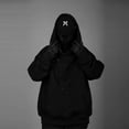 thumbnail image 6 of XIAOCHA Cyberpunk Hoodie for Men Oversized Fleece Hooded Sweatshirt Fall Winter Warm Streetwear Hoodies, 6 of 8