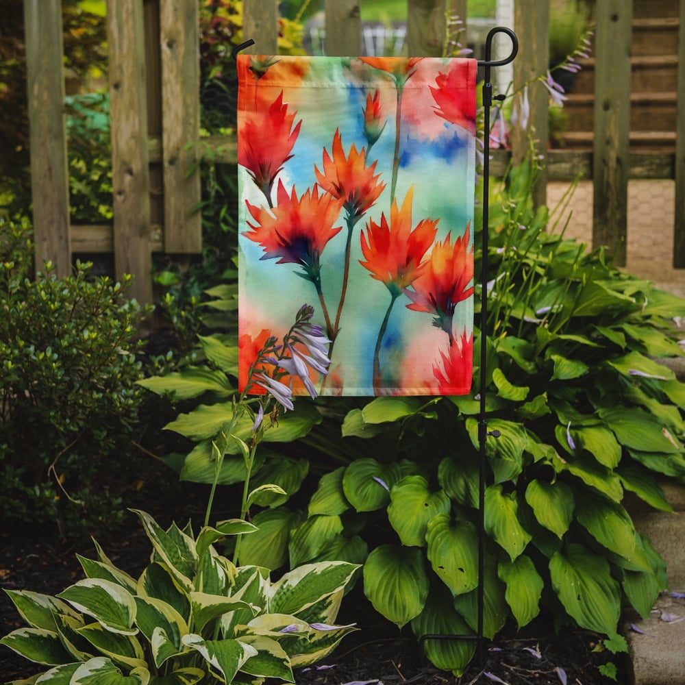 Wyoming Indian Paintbrush in Watercolor Garden Flag 11.25 in x 15.5 in