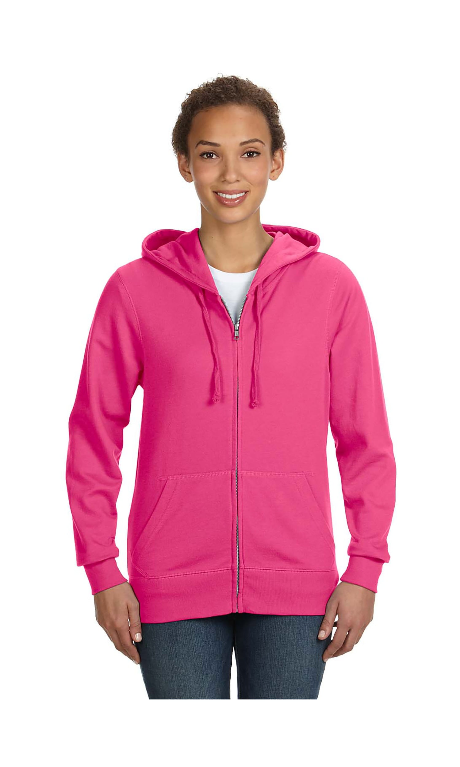 LAT Women's Lightweight French Terry Zip Front Hoodie, Style 3763 ...