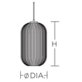 thumbnail image 2 of AFX  Callie 15-inch White Pendant, Frosted Ribbed White Glass Shade, 2 of 3