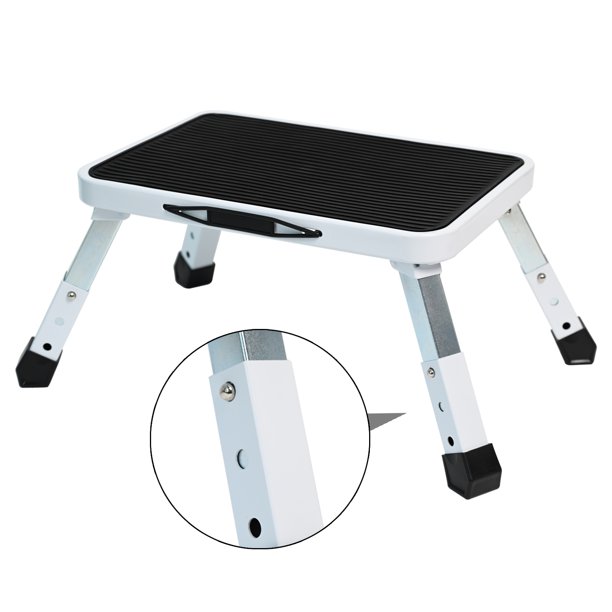 Ollieroo Folding Step Stool,HeightAdjustable Step Stool with Non Skid Rubber Platform,Step