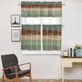 thumbnail image 5 of Curtain Tier and Valance Set 3 Piece Semi Sheer Rod Pocket Valance Small Half Window Tier Curtains Retro Rustic Old Farm Barn Wooden Texture Green Valances for Kitchen, 5 of 5