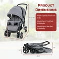 thumbnail image 3 of Costway Double Stroller Foldable Baby Twin Lightweight Travel Stroller Infant Pushchair Grey, 3 of 8