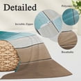 thumbnail image 6 of Aqua Brown Ombre Queen Size Pillow Cover, Pillowcase Protectors with Zipper, Breathable Decorative Throw Pillow Case Cover, Vintage Country Wooden Pillow Shams for Couch Sofa 20x30Inch, 6 of 8