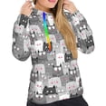 thumbnail image 5 of Yiaed Cats Group Print Womens Casual Hoodies Crew Neck Long Sleeve Sweatshirts With Pocket Pullover Tops Women's Hooded Sweatshirt-XX-Large, 5 of 5
