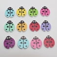 thumbnail image 4 of EOEMY 100Pcs Mixed Color Ladybug White Wood Buttons 18mm Wooden Scrapbook Decorative, 4 of 5