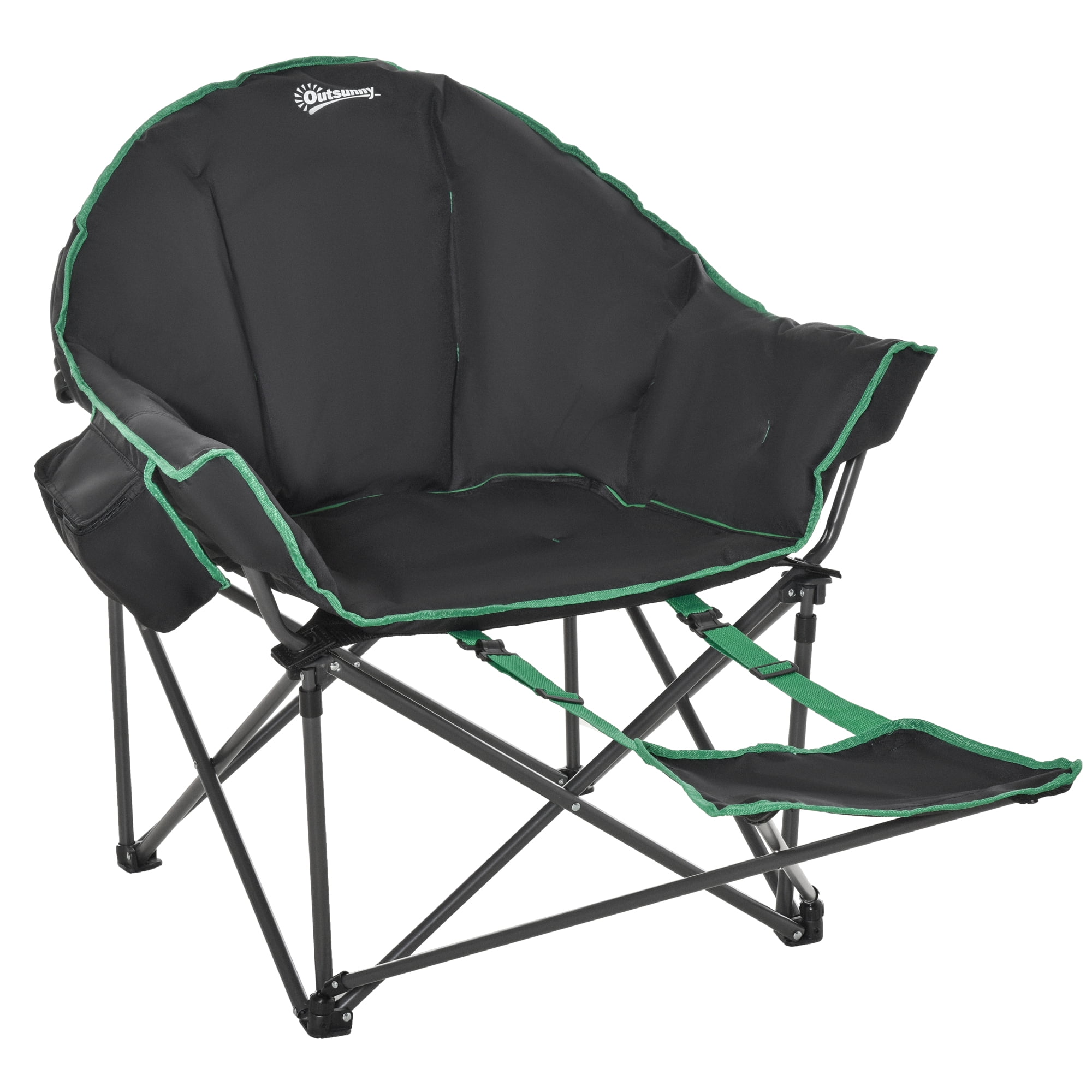 Outsunny Outdoor Folding Fishing Camping Chair w/Cup Holder,Pocket,Backrest Blue 