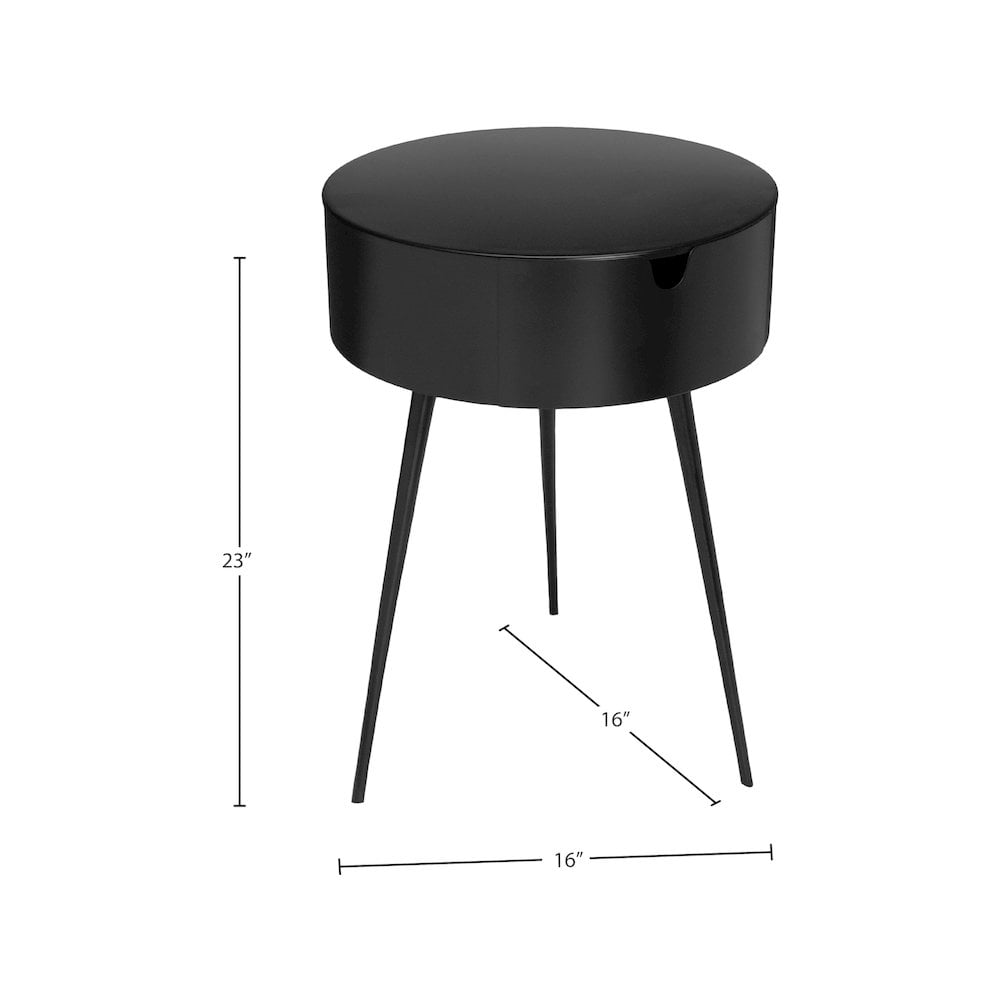 Meridian Furniture Bali Black Metal Nightstand