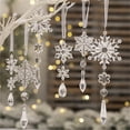 thumbnail image 3 of Taotanxi Crystal Christmas Tree Ornaments Decorations Set- 6Pcs Snowflake Icicle Crystal Hanging Ornaments for Christmas Tree Winter Wonderland Frozen Birthday Wedding Home Party Decor, 3 of 7