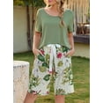 thumbnail image 2 of Loritta Lounge Set for Women 2 Piece Outfits Short Sleeve Round Neck Pjs Sleepwear, 2 of 5