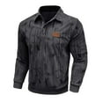 thumbnail image 3 of Long Sleeve Workout Top Men Solid Button Half Cardigan Flip Collar Leather Label, 3 of 8