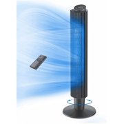 PARIS RHÔNE Tower Fan with Remote, 90° Oscillating Quiet Cooling Fan, 42'' or 36'' Height Adjustable, 5 Speeds, Sleep Mode, 12H Timer, Tall Standing Room Fan for Bedroom, Office and Home