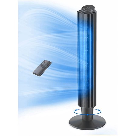PARIS RHÔNE Tower Fan with Remote, 90° Oscillating Quiet Cooling Fan, 42'' or 36'' Height Adjustable, 5 Speeds, Sleep Mode, 12H Timer, Tall Standing Room Fan for Bedroom, Office and Home