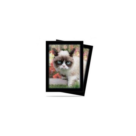 ultra pro grumpy cat card sleeves grumpy with flowers 50 count