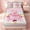 Pink 02, variant on Erosebridal Watercolor Fantasy Castle Zipper Twin Comforter Sets with Fitted Sheet and 2 Pillowcases for Girls, Dreamy Floral Heart Star Print Zipper Bedding Set, Stars Reversible, 4pcs