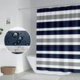 thumbnail image 3 of Stripes Fabric Bathroom Shower Curtain Dark Blue Grey Modern Aesthetics Minimalist Shower Curtain with Hooks Polyester Waterproof Abstract Artistic Shower Curtain Decor, 72x84 Inch, 3 of 6