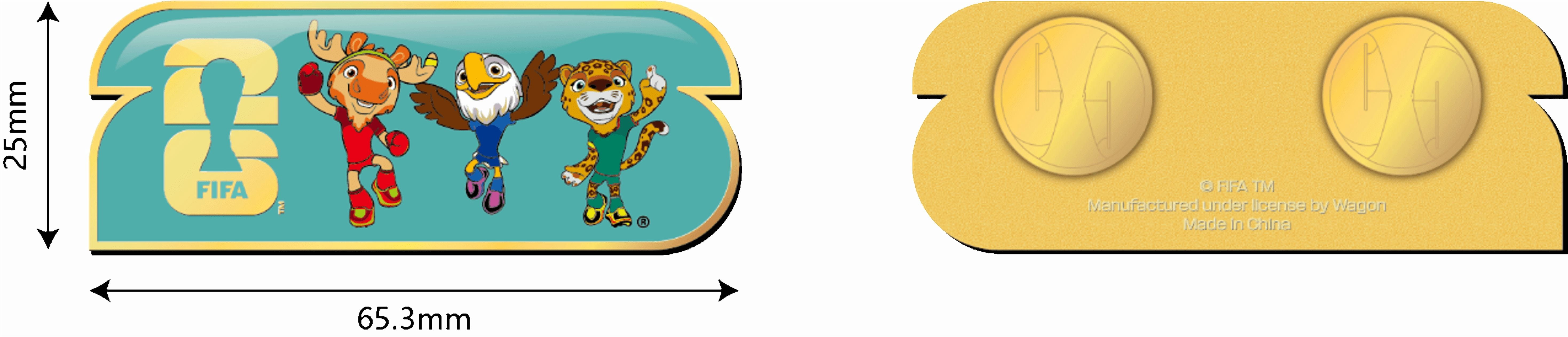 FIFA World Cup 2026 Soccer Mascots Collectible Pin Host Countries