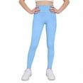 thumbnail image 6 of Twczz Girls Yoga Leggings with Pockets- Full Length Stretch High Wasit Athletic Pants Light Blue Size 8, 6 of 6