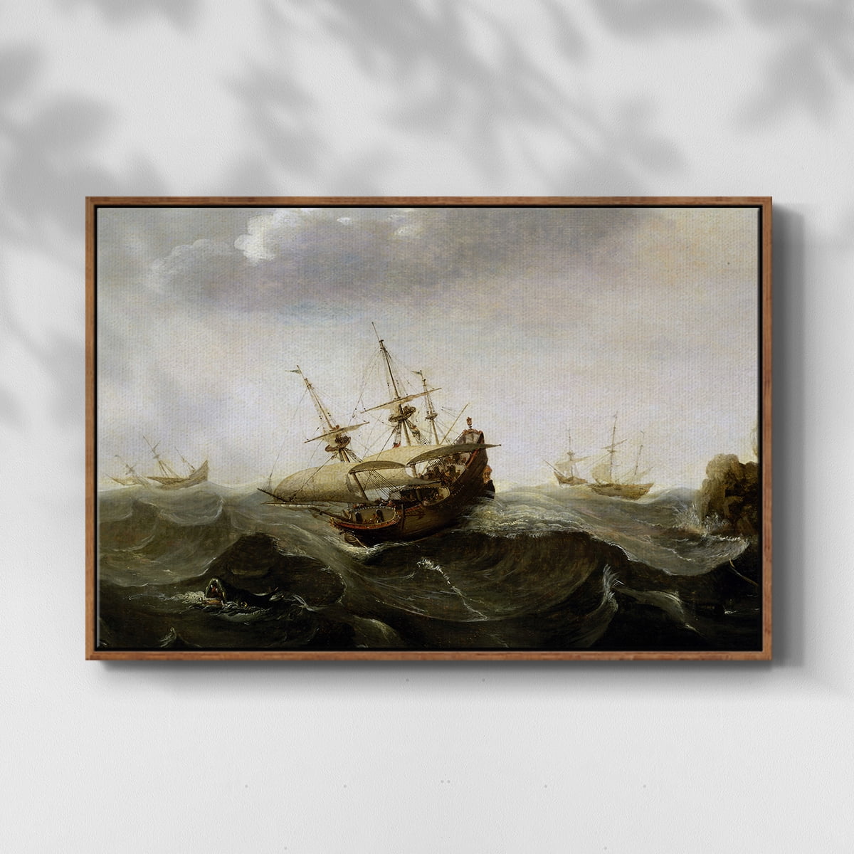 Vintage Landscape-MII By Wexford Home Framed in Walnut Wood Gallery Wrapped Canvas 27 in. x 41 in.