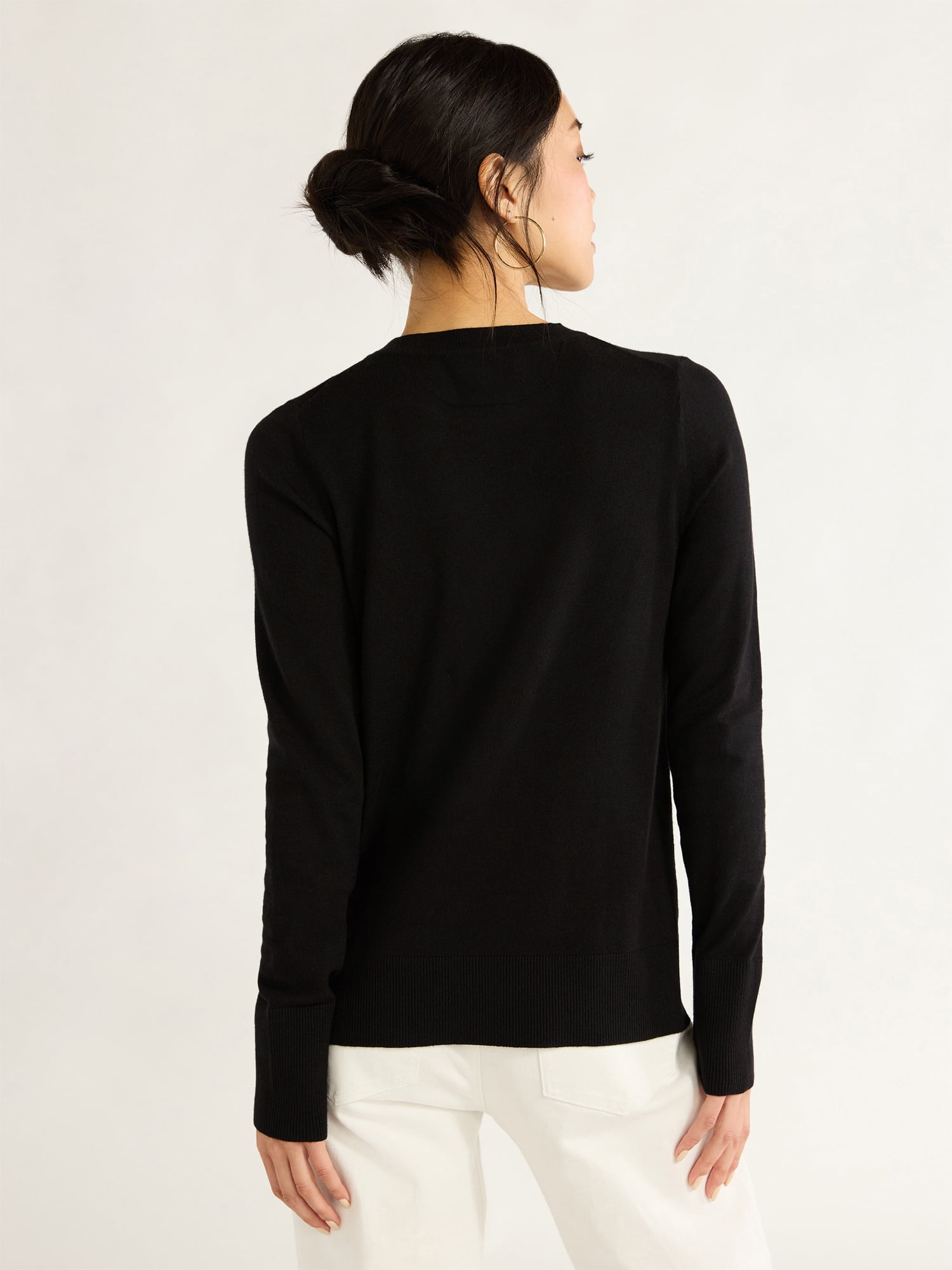 Free Assembly Women’s and Women's Plus Cozy Yarn Crewneck Sweater with Long Sleeves, Lightweight, Sizes XS-4X
