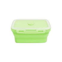 BinKFF Collapsible Foldable Silicone Food Storage Container, Leftover Meal Box With Airtight Plastic Lids For Kitchen, Bento Lunch Boxes-Microwave, Dishwasher and Freezer Safe