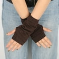 thumbnail image 3 of UJNDER Wrist Fingerless Gloves with Thumb Hole Unisex Warm for Autumn Winter D One Size, 3 of 8