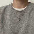 thumbnail image 5 of Light luxury design men's and women's four-star necklaces sweet cool simple elegant necklaces sweater chains-silvery, 5 of 5