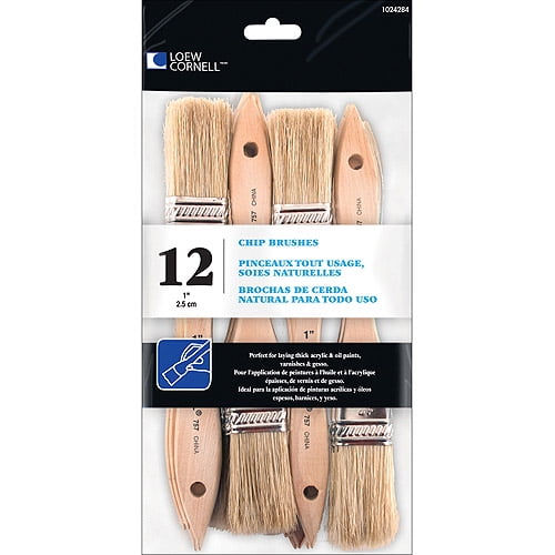 LoewCornell Chip Brushes, 12Pack, 1" Wide