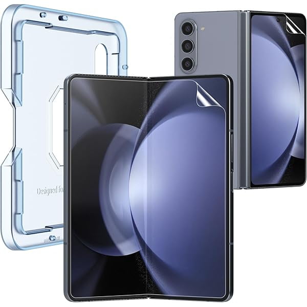 wonima11 KCT TPU Screen Protector Compatible with Samsung Galaxy Z Fold 5 / Samsung Galaxy Z Fold 4 5G (2023/2022), Front & Inner TPU Flexible Film, Auto-Repair, Bubble-Free, Positioning Frame