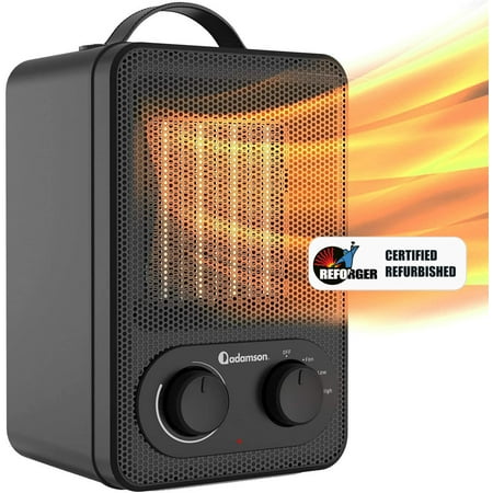 

Certified Used Adamson A11 Portable Electric Indoor Space Heater PSE Certified Energy Efficient. Small heater for bedrooms and offices. 750W / 1500W