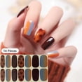 thumbnail image 3 of Nuevo 14 tiras de pegatinas de Gel para uñas de otoño, parche de cobertura completa para uñas, pegatinas para uñas con estampado de leopardo, tiras de esmalte de uñas DIY, fabricación de manicura, 3 of 7