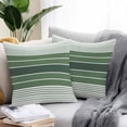 thumbnail image 2 of Waterproof Throw Pillow Covers Set of 2, 20x20 Inch Sage Green Ombre Stripe Decorative Pillowcases Outdoor Pillow Slip Cushion Covers Set for Couch Tent Farmhouse Striped Gradient, 2 of 7