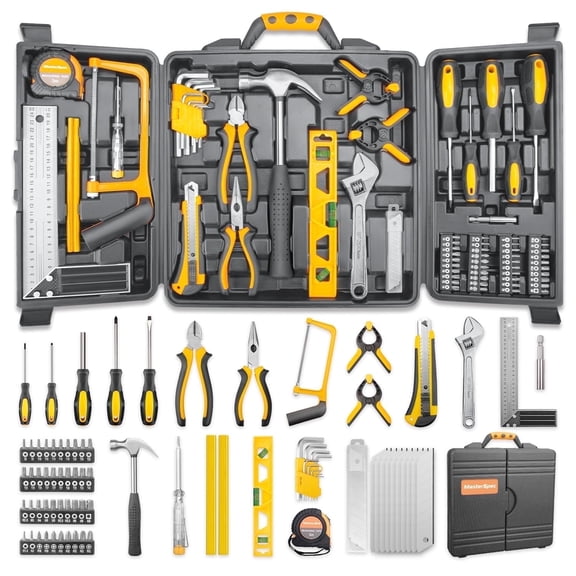MasterSpec 79-Piece Hand Tool Set Household Comprehensive Kit Auto Repair Tool Set Multi-functional Tool Kits for Homeowner General Household Hand Tool Set w/ 1 Storage Case for Repairing