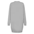 thumbnail image 3 of Lenpel Sweatshirt Dress for Women Fashion Crew Neck Long Sleeve Solid Color Casual Mini Dresses Fall Winter Dresses, 3 of 4