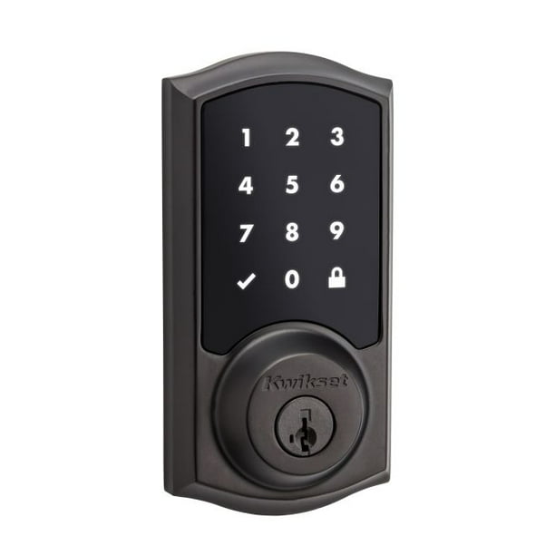 Kwikset 915 Touchscreen Electronic UL Deadbolt Featuring Smartkey Security™  and Tustin Lever in VB