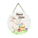 thumbnail image 4 of Cartel Colgante de Pascua Decoración de Patrón de Conejo de Madera con Cuerda de Yute Rústica en La Parte Posterior para Puerta Delantera Primavera Di Estilo B SM SunniMix Letrero colgante, 4 of 8