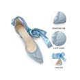 thumbnail image 3 of BLISSFUL STEP Closed Toe Lace Up Heel Chunky Heels Pumps for Women Blue 10, 3 of 8