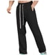 thumbnail image 1 of Pantalones deportivos de longitud completa para hombre, lisos, informales, con bolsillos, para exteriores, con cordones, elásticos, rectos, para fitness, 1 of 5